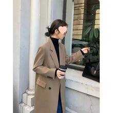 长款西装外套女春秋季韩版网红宽松单排扣风衣设计感休闲西服大衣