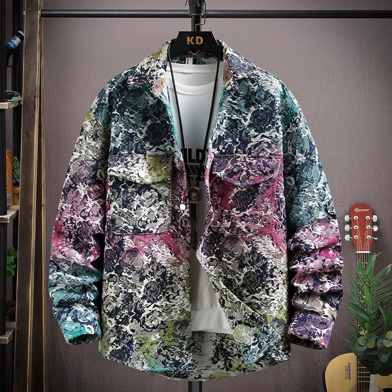 Spring retro ethnic shirt, jacket, ethnic style, increased thickness, oversize