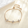 Zirconium, bracelet, small design accessory, flowered, internet celebrity, Korean style, simple and elegant design