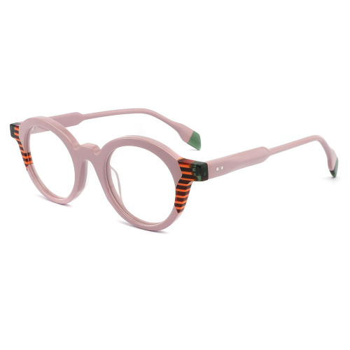 European and American cross-mirror e-commerce color plate optical glasses frame women's plain fashion round frame plate flat mirror