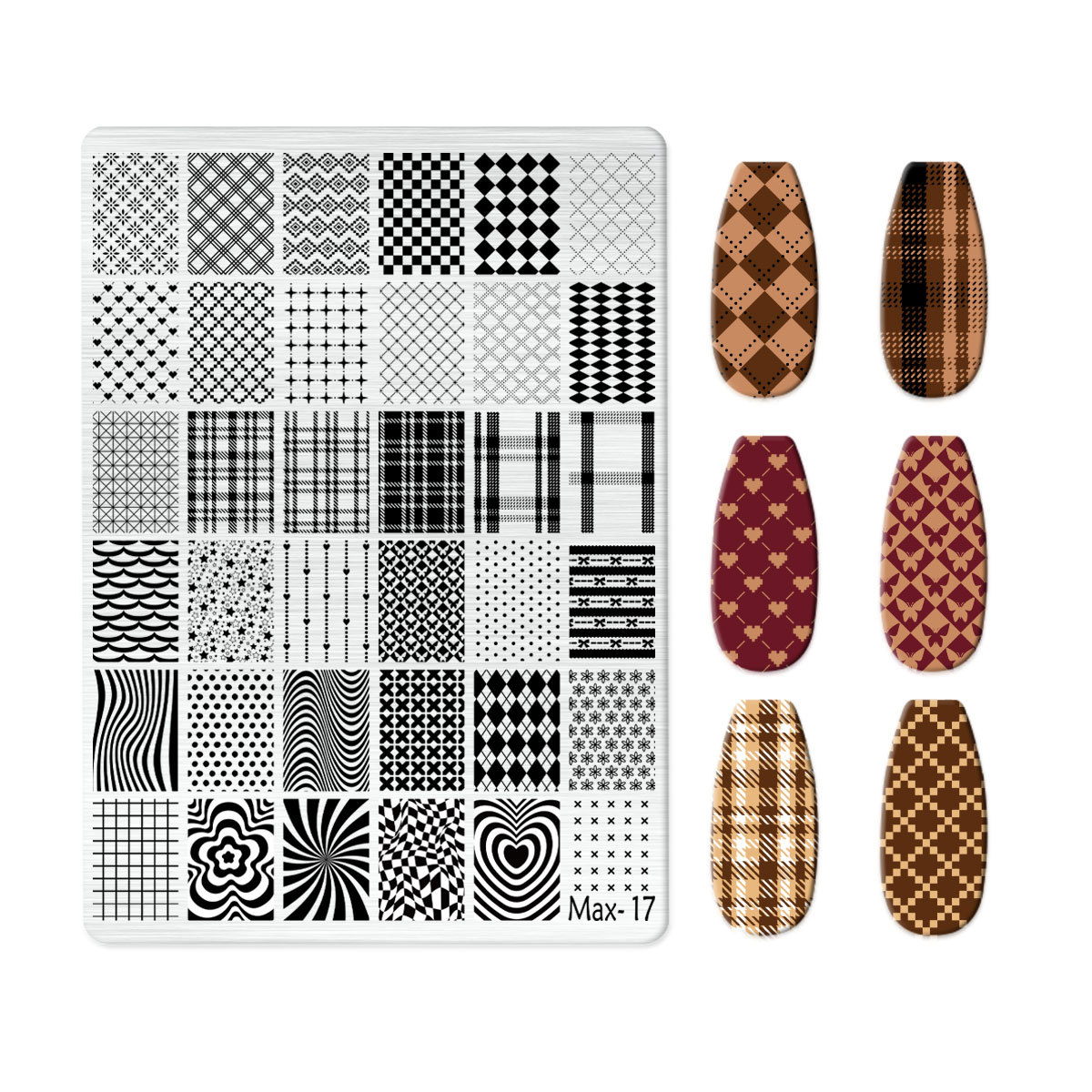 Explosions Super Large Nail Art Egg Plate Nail Art Steel Plate New Technology Cute Nail Art Bow Frosted with Back Plate