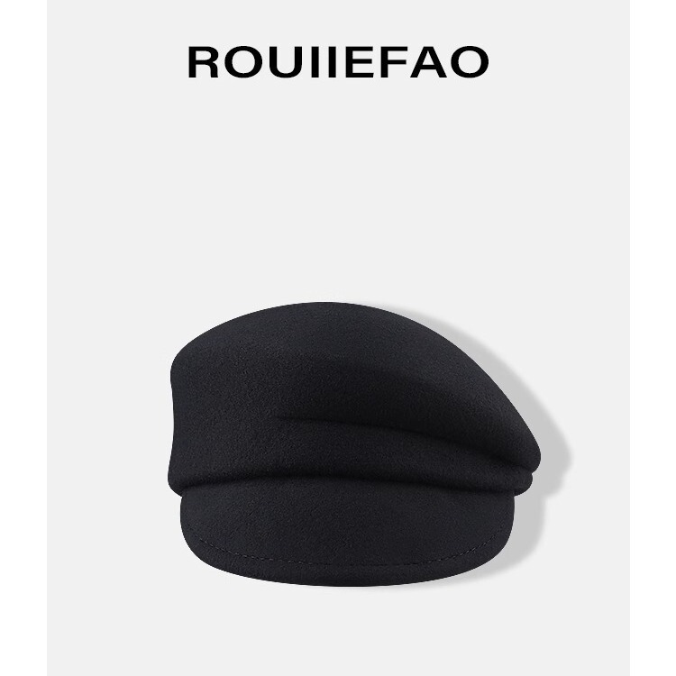 ROUIIEFAO Australian Wool Duck Tongue Beret Children's Autumn and Winter Retro Face Shown Little Newsboy Cap Equestrian Cap