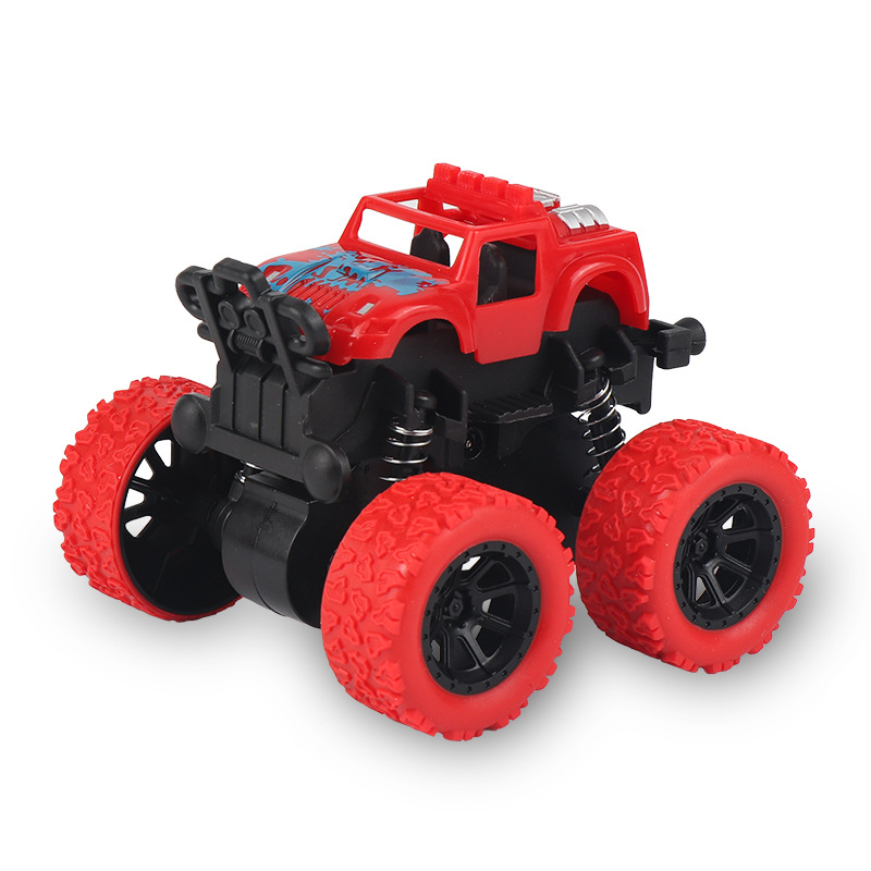 Tiktok Red juguete para niños fuera de la carretera tracción en las cuatro ruedas coche de inercia Tire hacia atrás coche chico puesto de mercado nocturno fábrica al por mayor