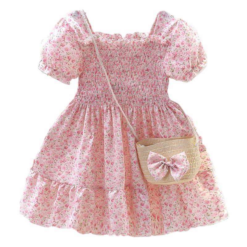 Летнее платье для девочек 2024 новый детский цветочный юбка детская юбка принцессы юбка маленькая девочка летняя юбка оптом