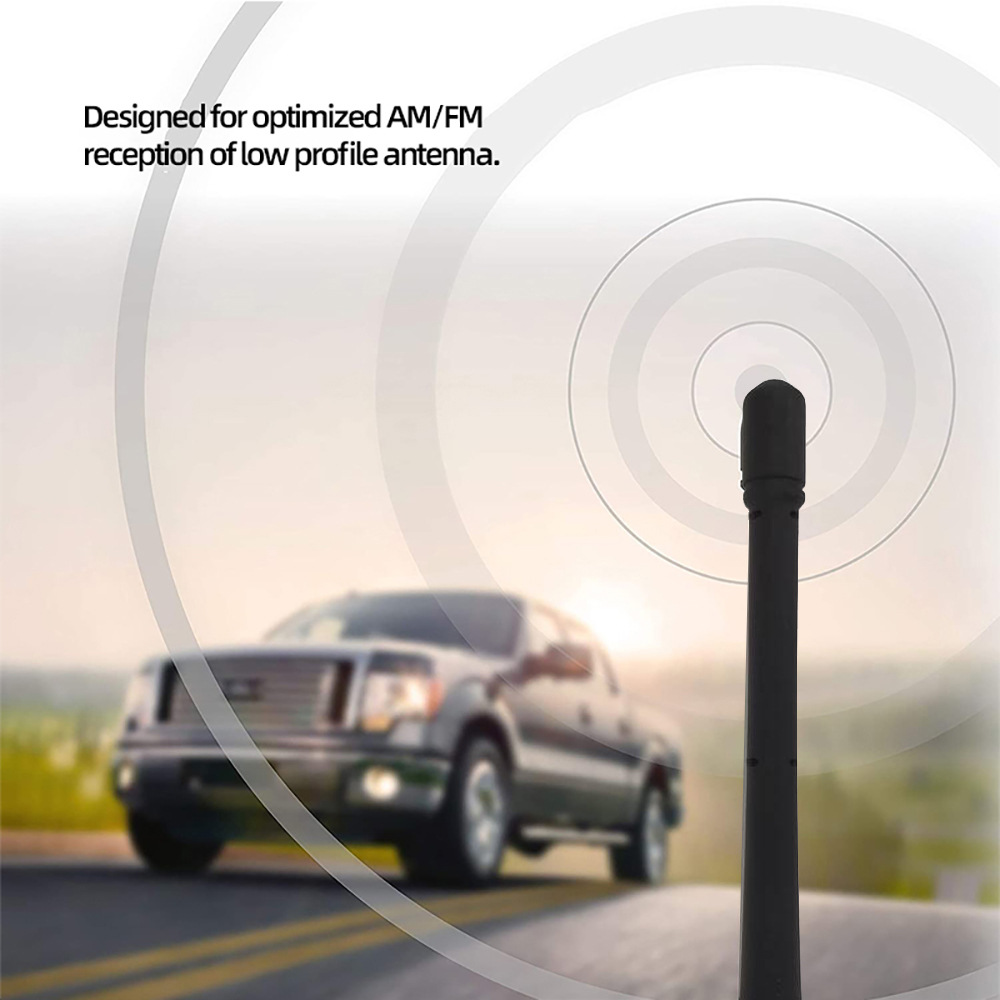 1 Set of Antenna + Screws 7inch Black Suitable for Ford F150 Raptor 09-22 Off-Road Vehicle Fm Rubber Antenna