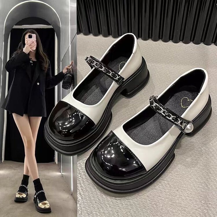 2025 Autumn and Winter New Foreign Trade French Retro Thick-Heeled High-Heeled Shoes for Women, Thick-Soled Mary Jane Leather Shoes, Cross-Border 2025 Autumn and Winter New Foreign Trade French Retro Thick-Heeled High-Heeled Shoes for Women, Thick-Soled Mary Jane Leather Shoes, Cross-Border