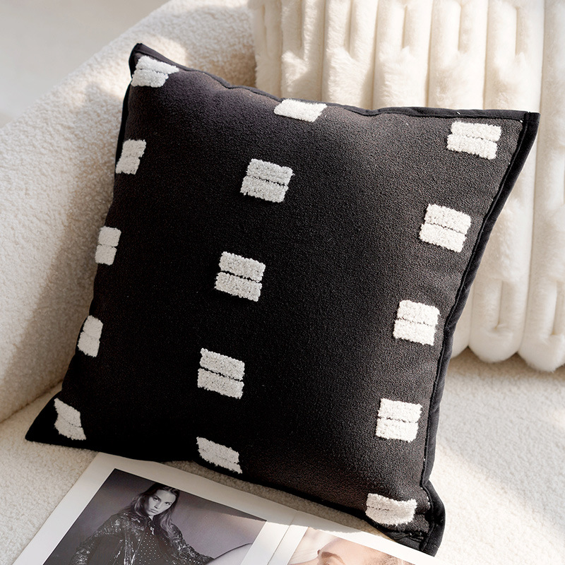 Pony Animal Retro Superior Northern Sencillo Ligero Lujo Bordado Funda de almohada Modelo Sala de estar Sofá Cojín Almohada