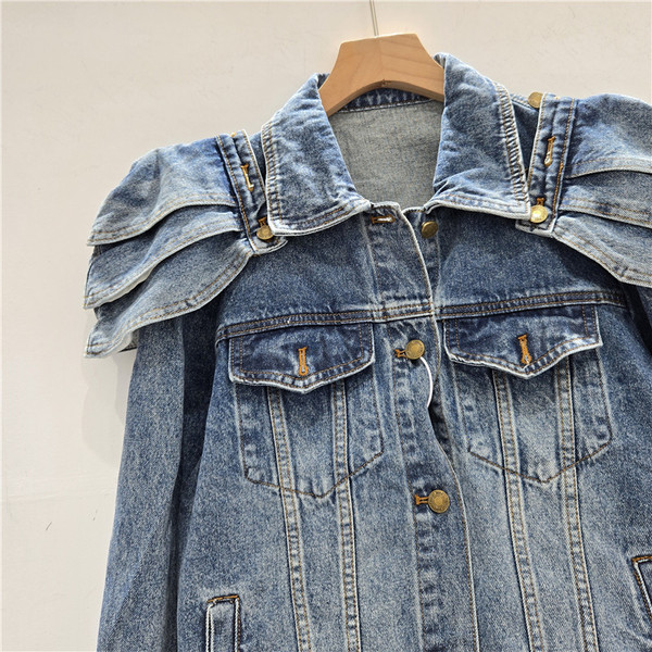 Retro removable denim shoulder pads