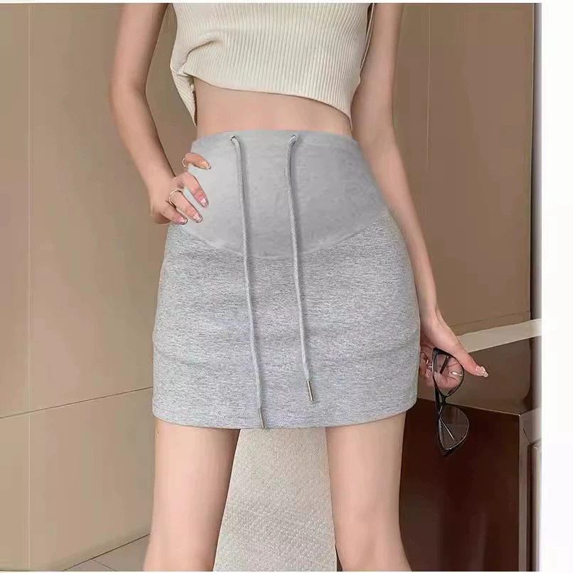 Короткая юбка для беременных летом носить повседневную одежду с высокой талией и животом