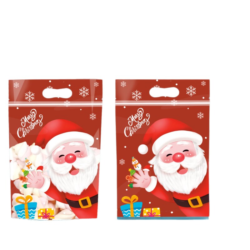 新しいクロスボーダークリスマススノーフレークキャンディバッグビスケット自立ジップロックバッグクリエイティブホリデーギフトバッグ卸売|undefined