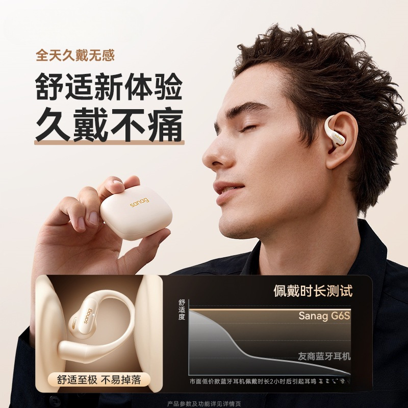 Senna G6S Bluetooth Headset Ear-Mounted Air Bone Conduction Open Non-In-Ear Wireless Sports 2024 New Model