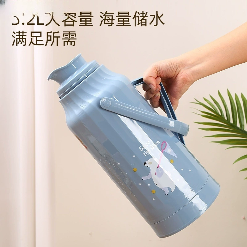 Capacious thermos for elementary school students for home use, glass liner