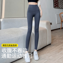 鲨鱼裤女外穿交叉收腹提臀运动瑜伽裤薄款无尴尬线无痕高腰打底裤