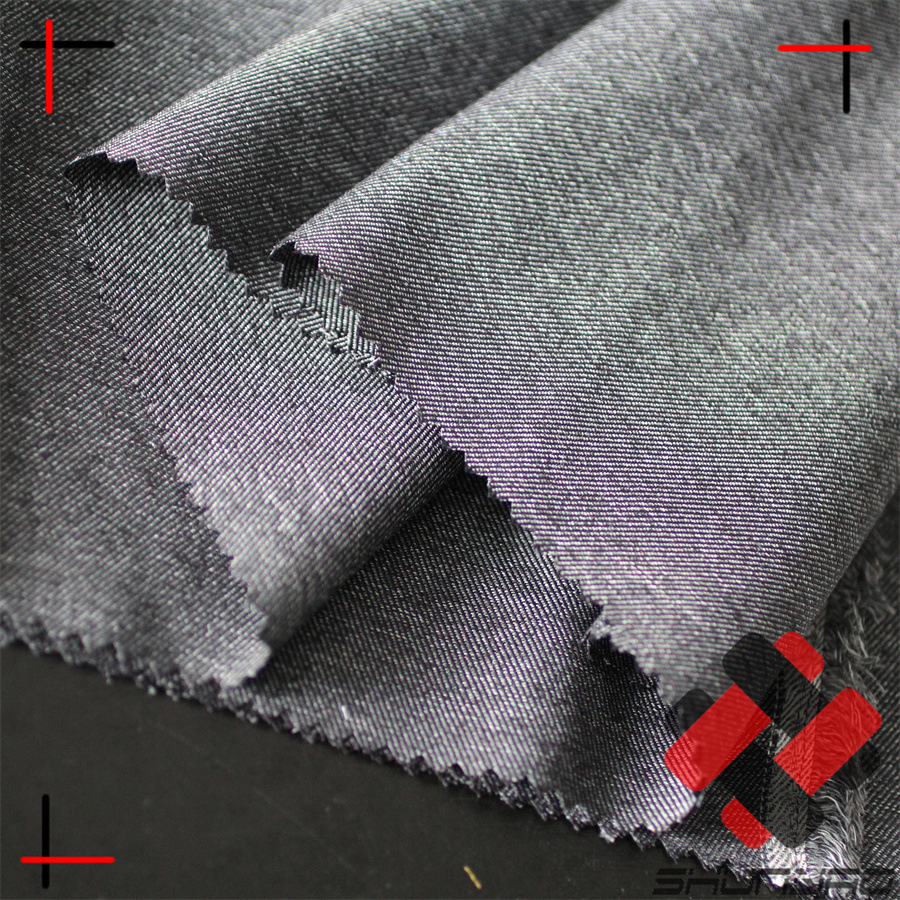 舜尧 锦涤斜纹牛仔布 非棉牛仔风格夹克运动服面料