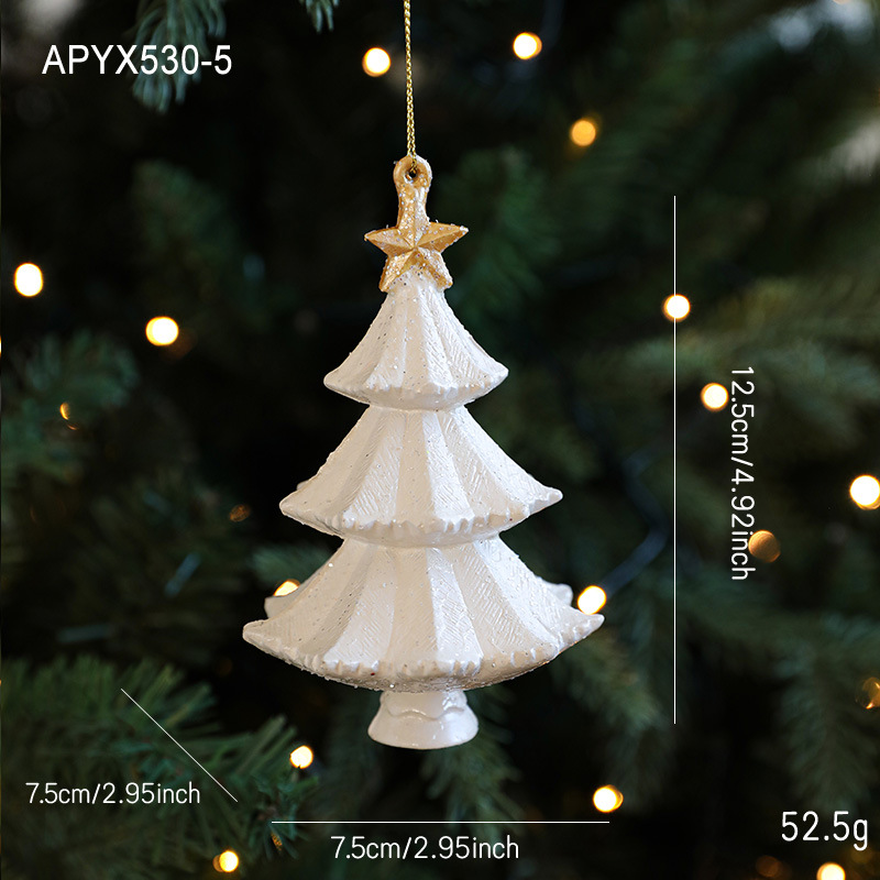 Nuevo plástico blanco verde flocos de nieve Santa colgante colgante árbol de Navidad colgante decoración suministros en stock