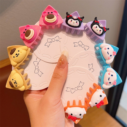 Children's Sanrio small scratching clip cartoon cat ears princess bangs clip hair accessories cute baby hair clip that does not hurt broken hair