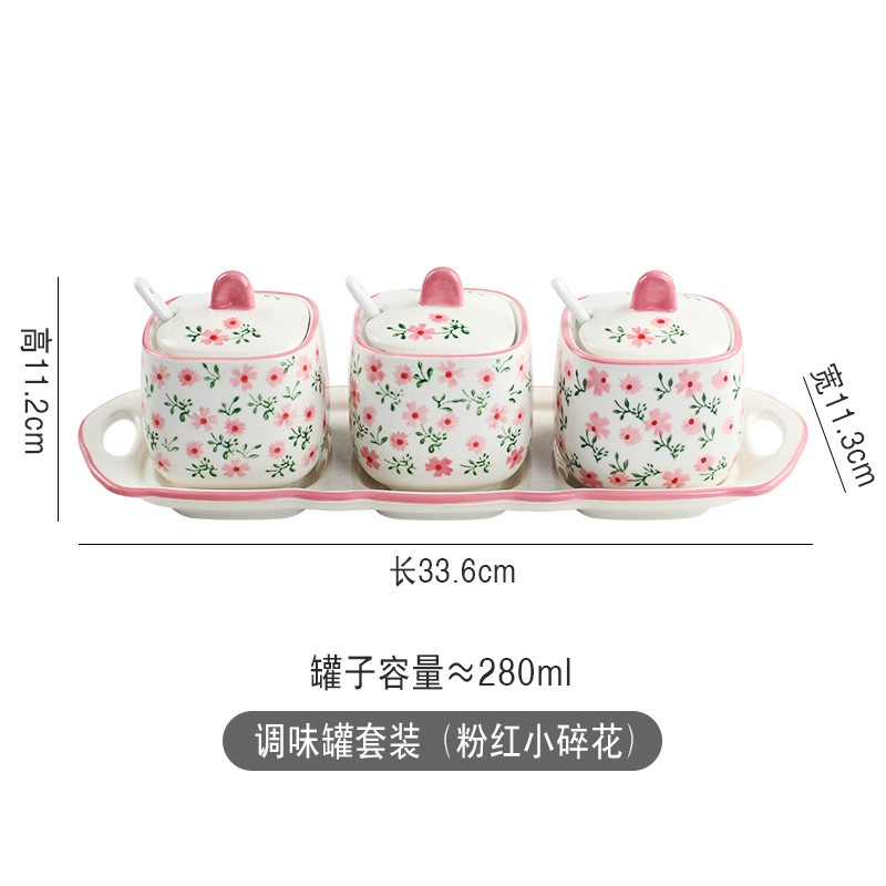 Ceramic tableware set, floral print, high-quality home dinnerware, assorted sizes