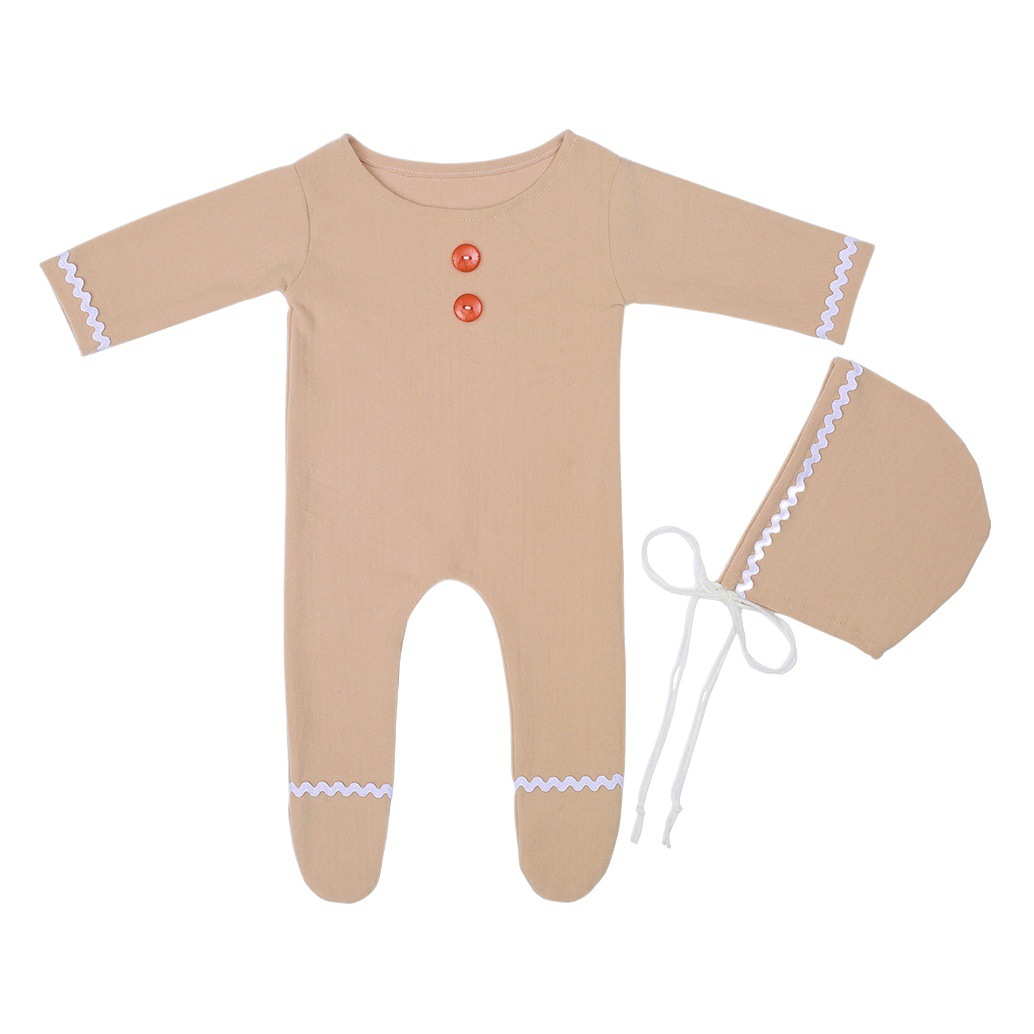 Ropa de fotografía de Navidad recién nacido europeo y americano conjunto de dos piezas bebé tema de Navidad panqueque Hombre Mono ropa de fotografía