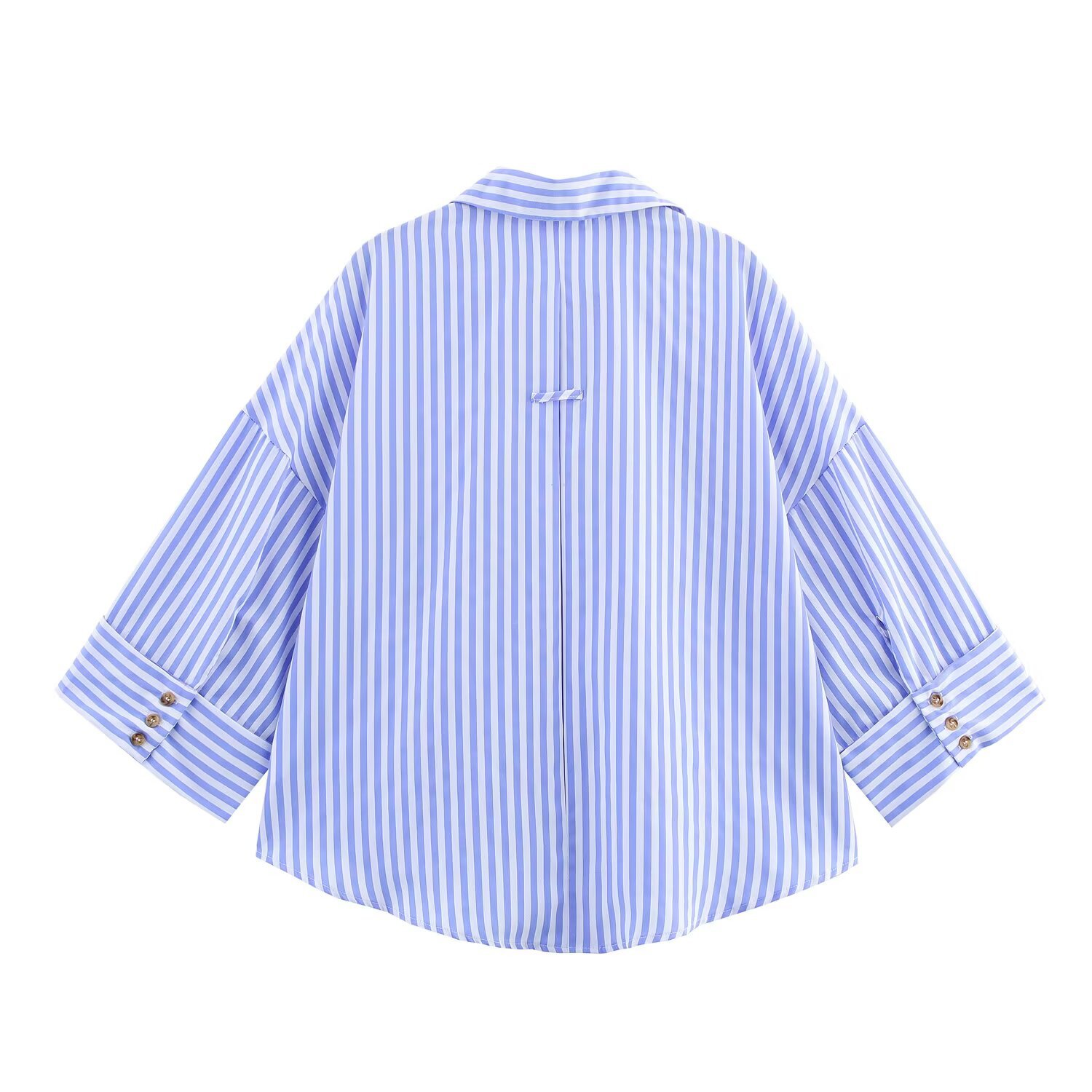 Women's Classic Fashion Wide Sleeve Poplin Shirt European American Style Versatile New Clothing_ecoleips.com