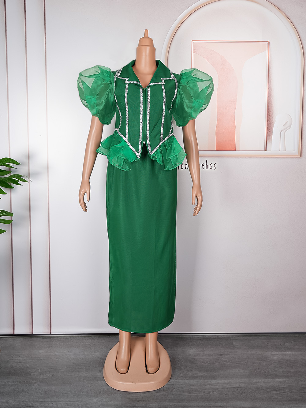 Women's Clothing women's skirt suit new hot diamond stitching two piece dress_voghion.com