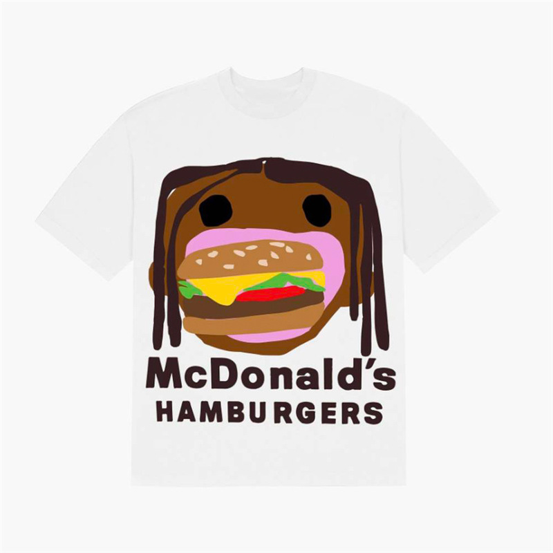 Scott Travis Scott Co-Branded Burger Fries Rap Hip Hop Style Hip Hop European and American Trendy Brand T-Shirt