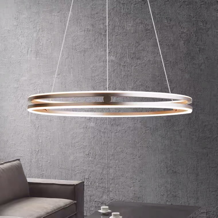 簡約現代客廳臥室餐廳LED吊燈創意個性圓環燈具設計師酒店裝飾燈