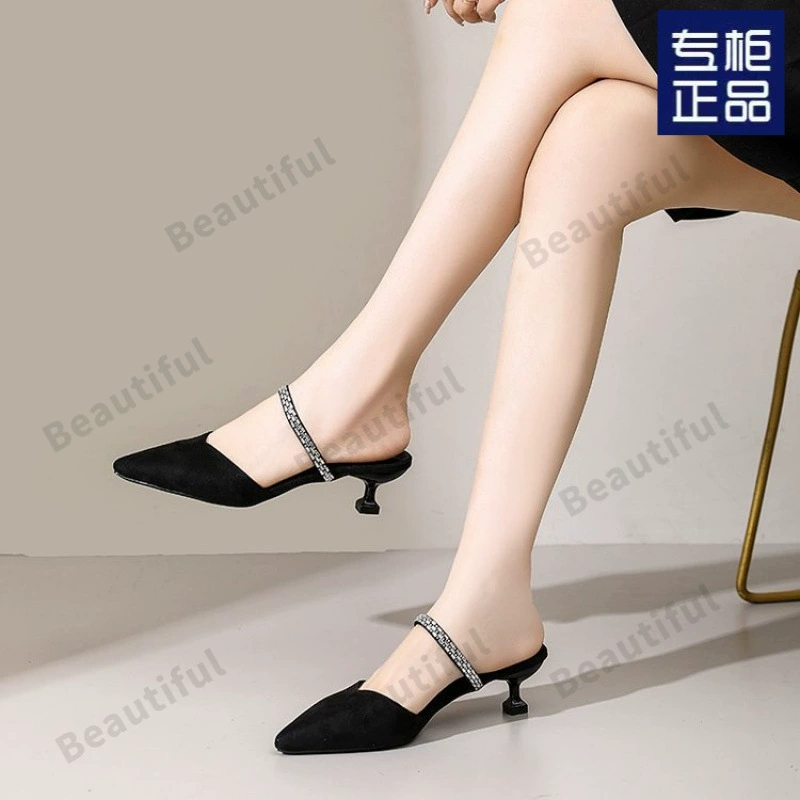 Босоножки на шпильке со стразами, женские туфли на высоком каблуке 3 см, 5cm изысканная верхняя одежда, лето 2025, новый стиль