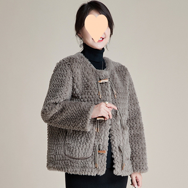 Middle-aged mother autumn and winter jacket 2025 spring and autumn new style middle-aged and elderly women's winter fashionable imitation mink wool