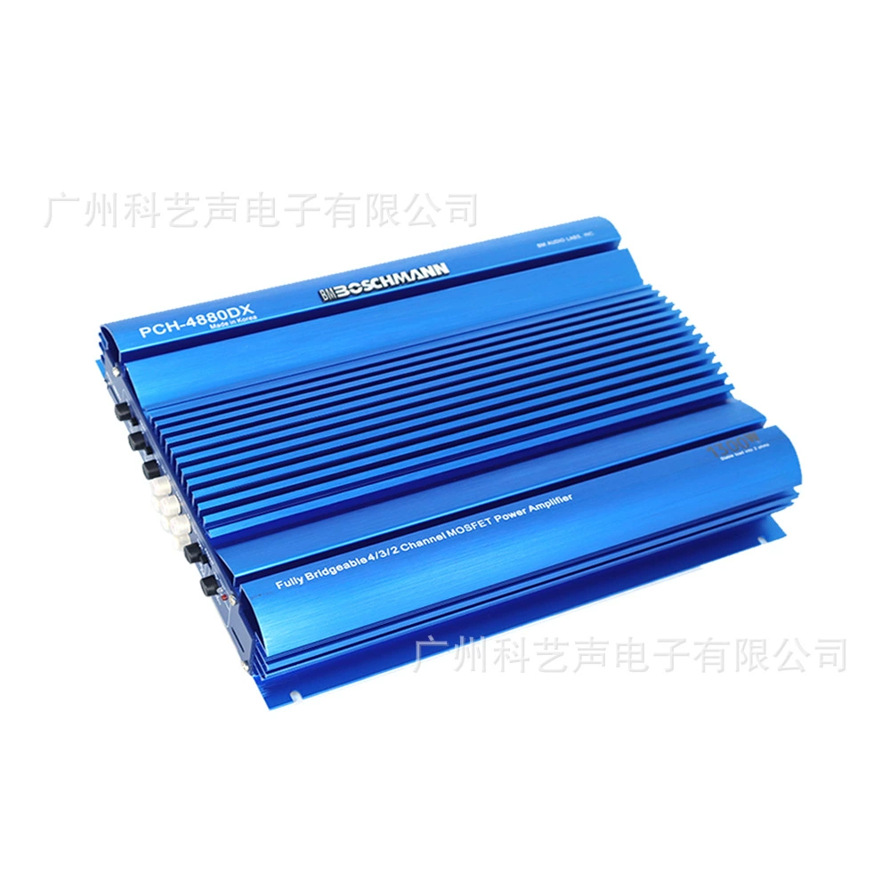 Автомобильный аудио синий бортовой усилитель 4 канала высокой мощности 12 В четырехходовой усилитель мощности двери, динамик пассивный сабвуфер