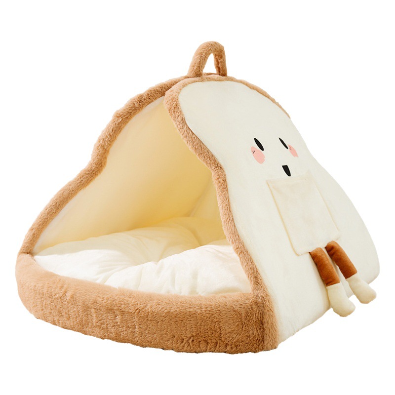 Otoño e Invierno de la perrera de terciopelo de conejo cálido cerrado Nido de gato tienda de campaña de invierno cama del perro Nido del animal doméstico cuatro estaciones Casa de perro universal