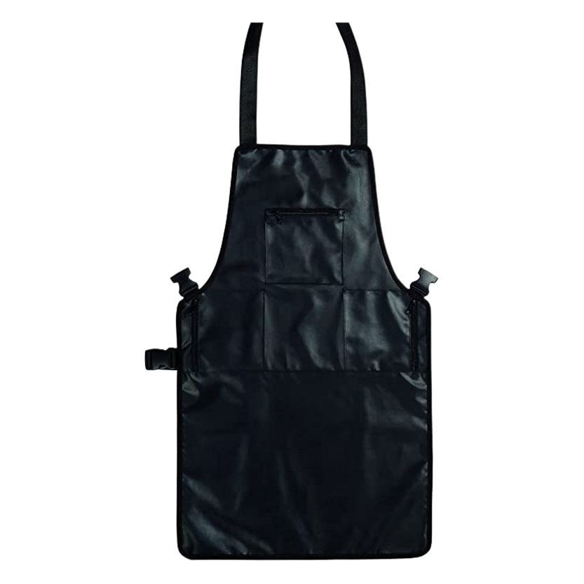 Delantal impermeable simple moderno con 3 bolsillos con cremallera peluquería ropa de trabajo de jardinería delantal entrega de una sola pieza