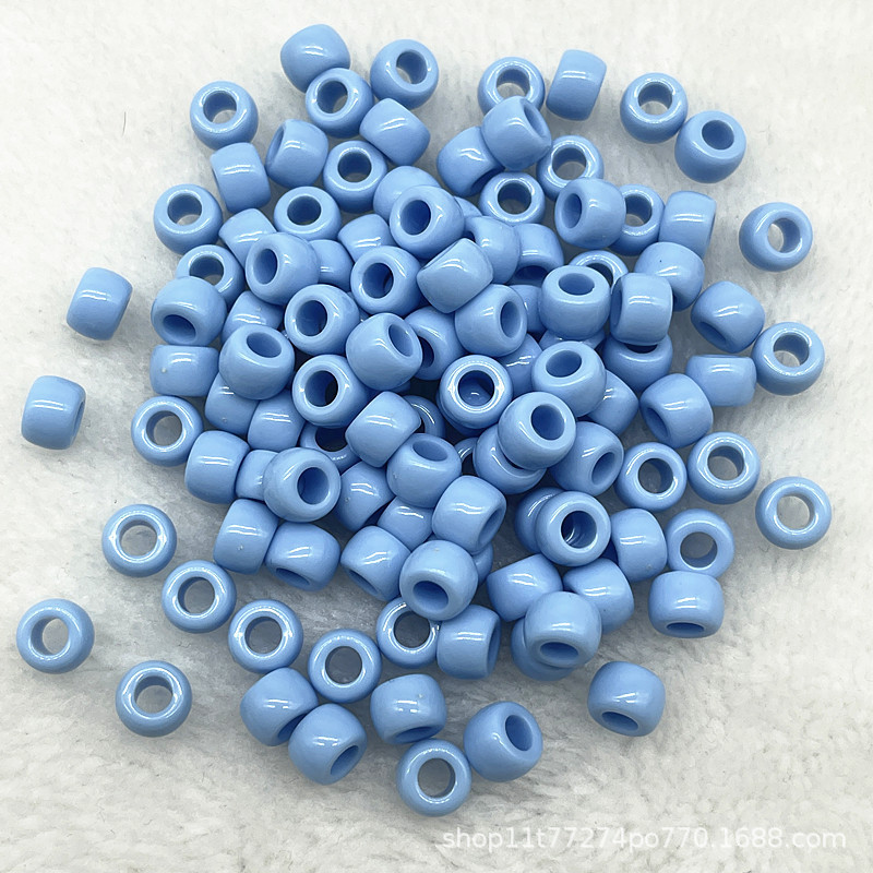 50個の6x9mmの大きな穴の玉のカラーの桶の玉のアクリルの材料のポニービーズのお下げのかつらの数珠の散珠|undefined
