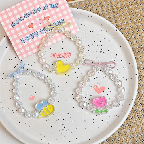 Cute and cool tulip beaded bracelet for girls, ins niche design, new year's bracelet, high-end feel