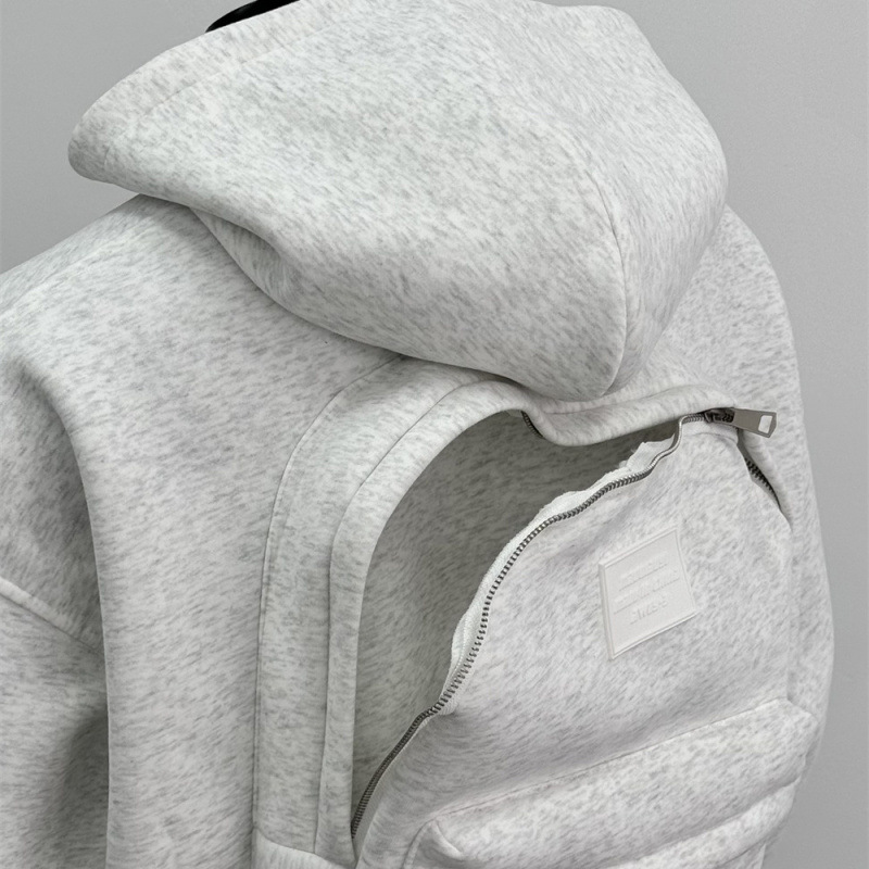 Men's Clothing Jin Plus Size Men's Spring New Style Hooded Sweatshirt Back Backpack Design Men's Top Flower Gray Men_voghion.com