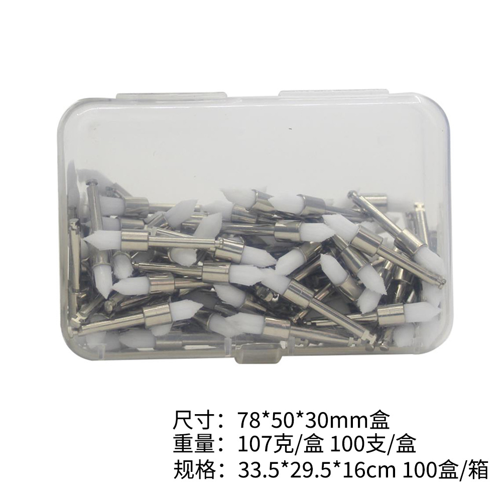 Limpieza dental pulido taza oral consumibles plástico punta pulido cepillo material de pulido cabeza plana cepillo de pulido