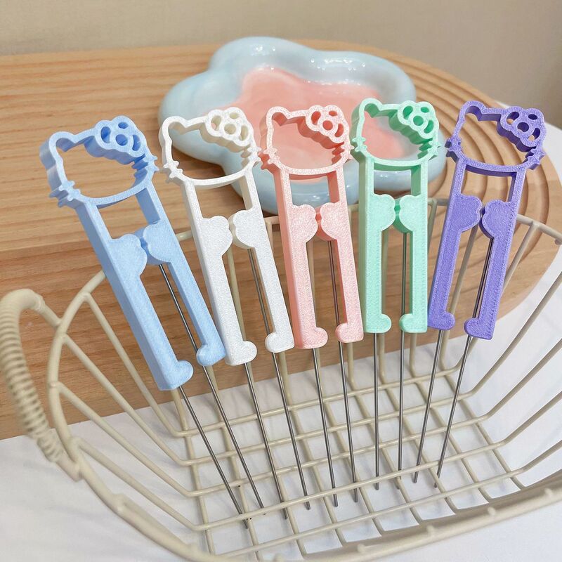 Trendy Cartoon Cat Bead Needle Pen with High Aesthetic Value, Multi-Color Options, Precise Bead-Picking Double-Ended Needle DIY Mold