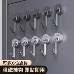 磁気フック、強力な耐荷重性、穴あけ不要、壁、キッチン、バスルームのドアの後ろ、痕跡のない壁の鉄吸引磁気粘着フック