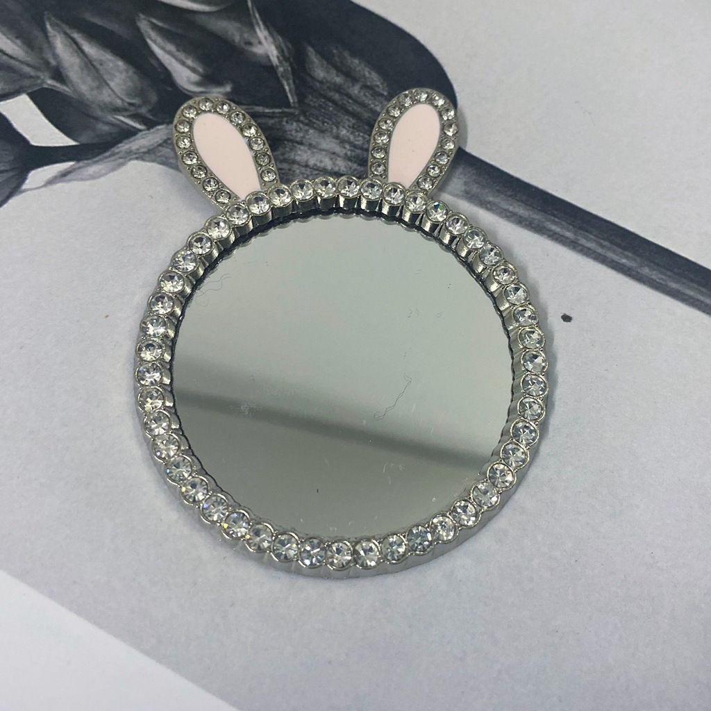 Rabbit ear mirror (silver + pink oil)