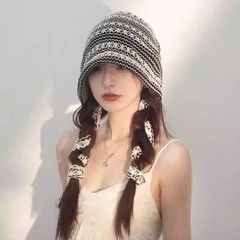 女性用パイルハット、ニッチスタイル、ヘアバンド、フィッシャーマンハット、夏の日よけ、日焼け止め、顔見せ、小さな盆地帽子、秋冬ターバンハット