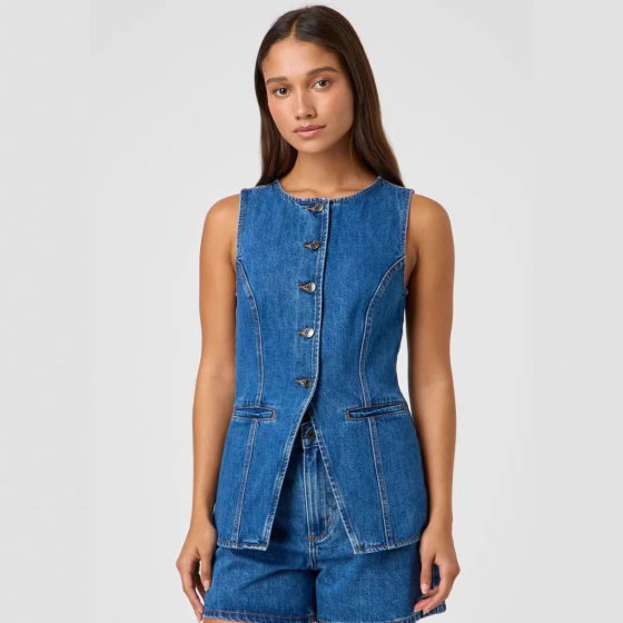 Spring and Summer New Amazon Elegant European and American Fashion Sleeveless Waist High Waist Loose Denim Shorts suit Women