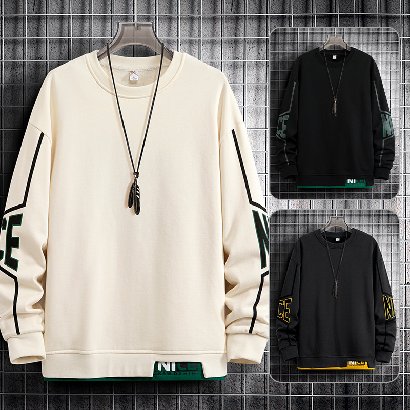 T-shirt pour hommes, marque de mode coréenne, haut de sport décontracté, pull Instagram pour jeunes, automne et hiver_voghion.com