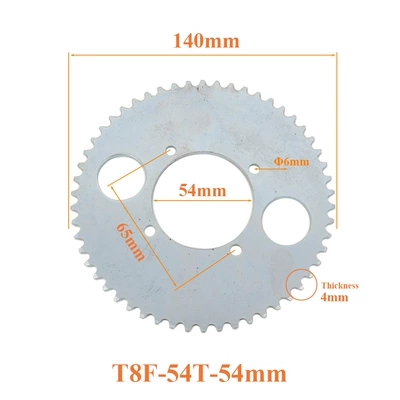 Motosiklet ləvazimatları və aksesuarları – Tooth Chain Sprocket Chainring - t8f-54t-54mm-silver-310g