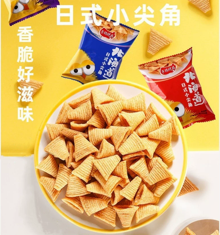 Чистые красные острые Хрустящие маленькие картофельные чипсы коровий рог закуски студенческое общежитие готовые к употреблению закуски небольшая упаковка замечательный хрустящий уголок целая коробка оптом