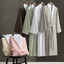 秋冬新款浴袍酒店青果领浴袍双层加厚华达呢浴衣吸水性强高档浴袍
