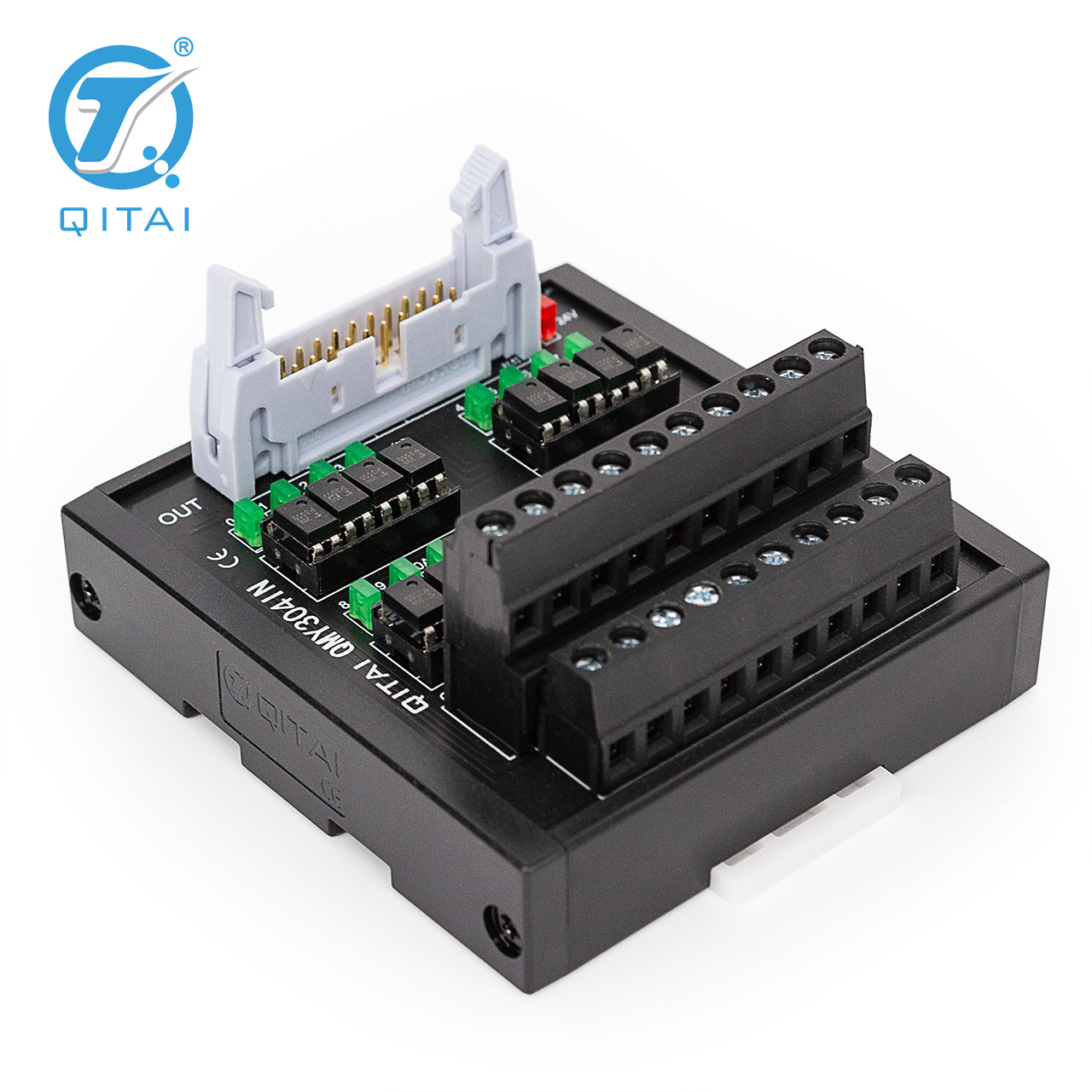 牛角端子台继电器QMY304IN光耦型信号转换高速固态16位继电器模块