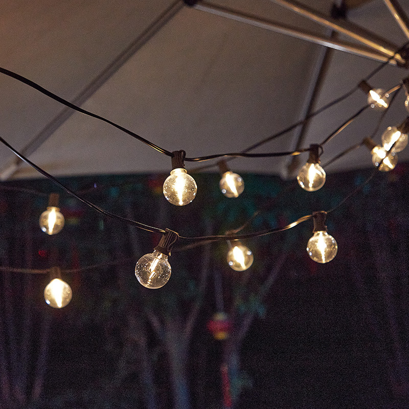 Guirnalda de Luces Solares LED G40, Listas para Usar en Exteriores, para Tiendas de Campaña, Patios, Jardines, Luces de Navidad