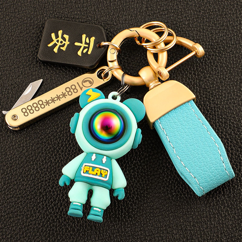 Llavero de coche transfronterizo osito INS macaron color violento llavero colgante bolso colgante llave