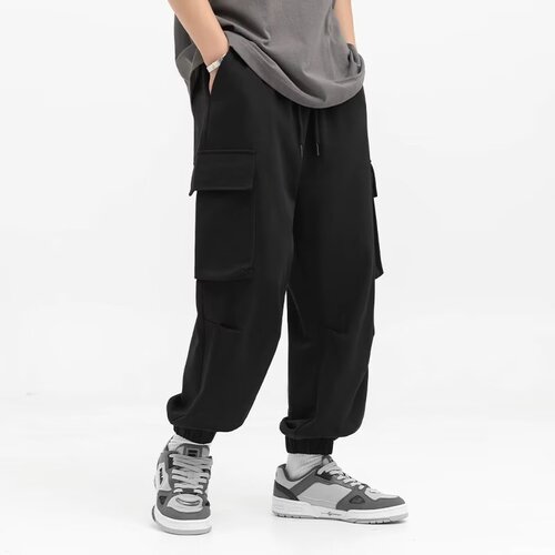 Workwear Loose Ankle Hem Men's Summer Thin Casual Streetwear Brand Pants with Multiple Pockets for Teenagers