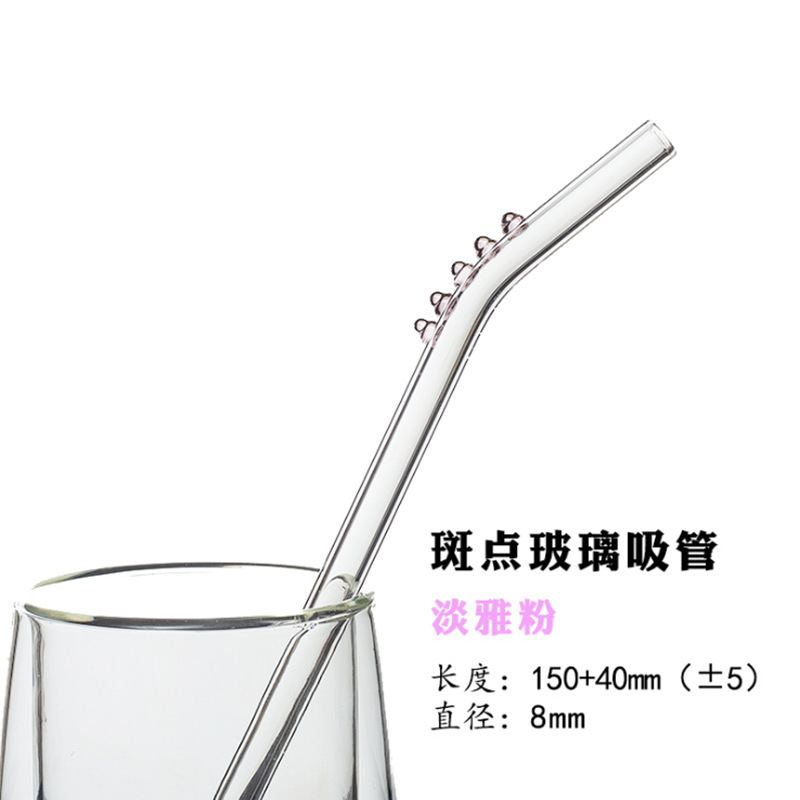 Fábrica al por mayor creativo de vidrio borosilicato paja jugo leche mujeres embarazadas y niños disponibles