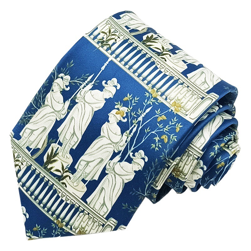 Moda británica impresión digital corbata retro fabricante spot hilo de poliéster mano floral traje de hombre accesorios 8cm